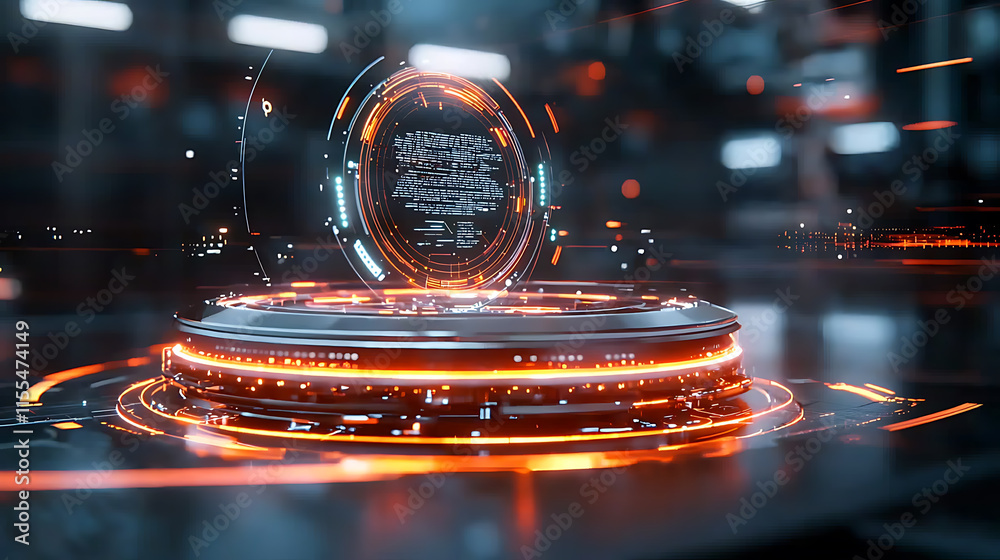 Poster futuristic data visualization digital workspace graphic design high-tech environment close-up view i