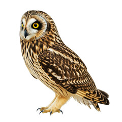 Short-eared Owl isolated on transparent background png