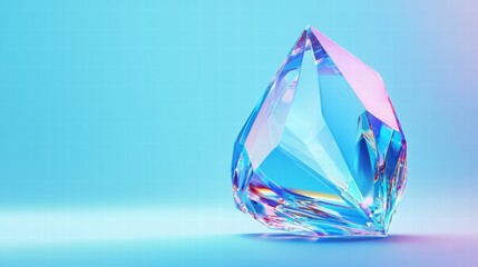 Vibrant Crystal Prism Dispersing Light in Glowing Colors on Soft Background