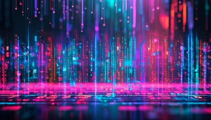 Hi-tech style abstraction. Cyberspace background. Bokeh effect. Big data concept.