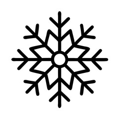 Fototapeta premium Line art snowflake icon illustration on transparent background 
