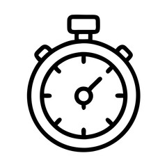 Line art stopwatch icon illustration on transparent background

