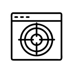 Line art washing machine icon illustration on transparent background
