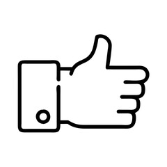 Line art thumbs up icon illustration on transparent background

