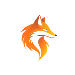 Obraz premium Fiery Fox: A Majestic Abstract Logo Design