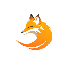Obraz premium Serene Fox Logo: An Orange Dream
