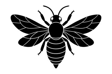 Bee silhouette vector art illustration