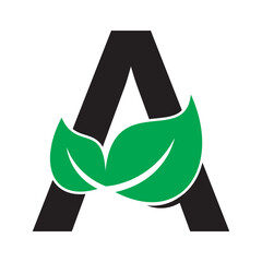 A LEAF logo design inspiration. Vector letter template design