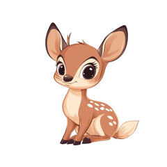 Adorable Baby Fawn Illustration: A Cute Cartoon Deer