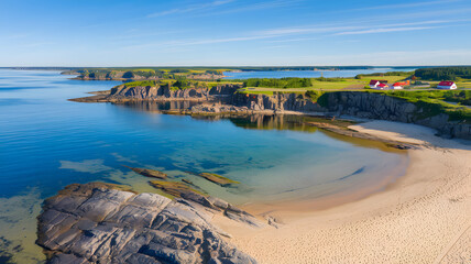 Obraz premium Baltic Sea aerial view showcasing vast expanse of water and distant coastline, symbolizing natural beauty and serene landscapes.