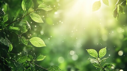Lush Green Leaves in Sunlight: A Serene Nature Scene