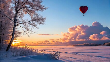 Obraz premium heart-shaped balloon in nature