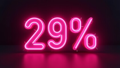 Neon Pink 29% Off Sale Sign