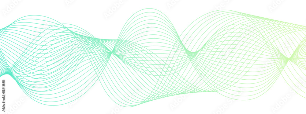 Poster Abstract Blue background with waves. Minimal round lines waves background. Futuristic tech background with Curved wavy line. seamless wave pattern glowing science flowing line graphic template 