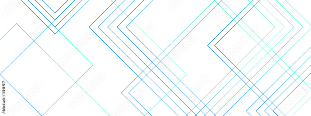 Poster abstract blue futuristic architecture concept with layers of geometric squares. colorful striped dia