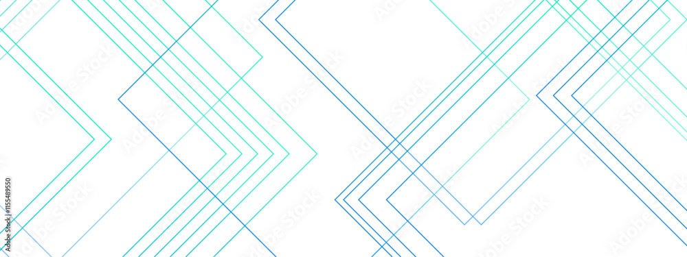 Leinwandbilder Abstract Blue futuristic architecture concept with layers of Geometric squares. Colorful striped diagonal line technology concept. Blue geometrical template with digital lines.