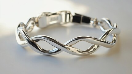 Obraz premium Silver Minimalist Infinity Shaped Bracelet Design