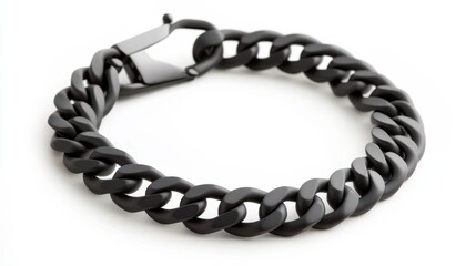 Obraz premium Modern Matte Black Chain Bracelet Design