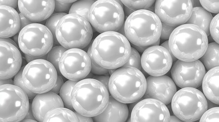 Glossy White Pearls Background for Elegant Design and Decoration