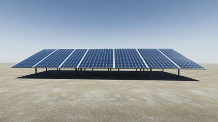 Solar Panels on Flat Roof under Clear Daylight Sky