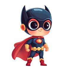 Fototapeta premium Adorable Superhero Illustration: A Cute Little Bat-Girl Ready for Action!