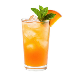 Peach Mint Julep cocktail isolated on transparent background png