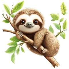 Obraz premium Adorable Sloth Hanging on Branch