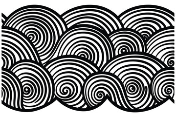 Irregular Rainbow Striped Seamless Hand-Drawn Vector Pattern.