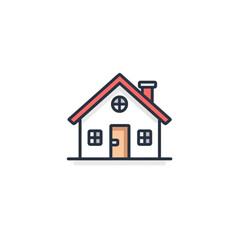 Fototapeta premium House Icon with Roof and Door Symbolizing Home Isolated on Transparent Background