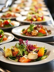 Elegant Gourmet Vegetable Salad Plating at Exclusive Dining Event : Generative AI