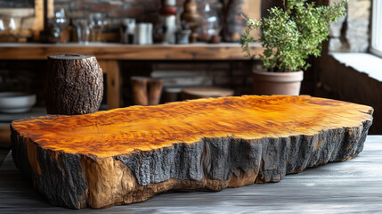 Slab Caragach Natural Wood Illustration