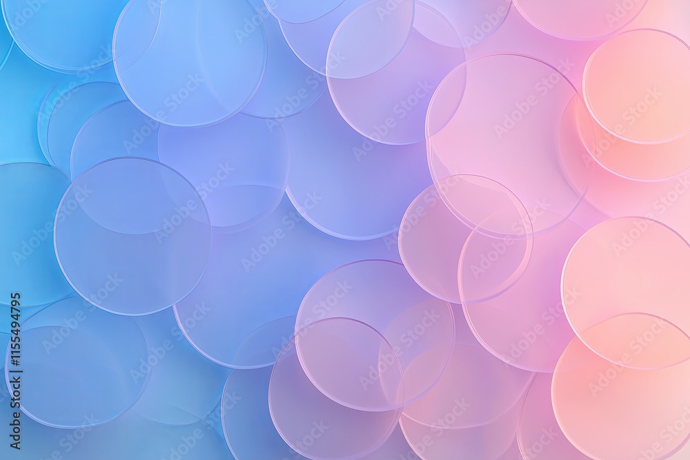 Poster Overlapping translucent circles in soft pastel tones.