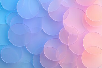 Overlapping translucent circles in soft pastel tones.