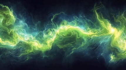Obraz premium Abstract green and blue energy wave.