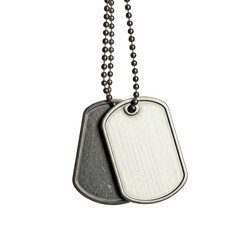 Military-style dog tags isolated on transparent background png