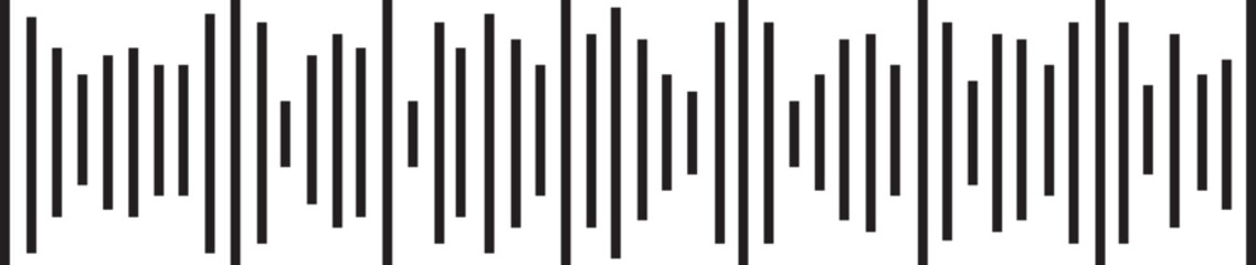 Audio waves icon. Voice message and sound representation Record music player. Mobile talk track. Podcast soundwave. Social network speech audio. Equalizer spectrum noise. Vector illustration.