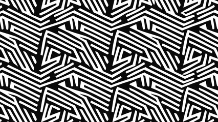 Black geometric shapes Seamless Pattern on White Background