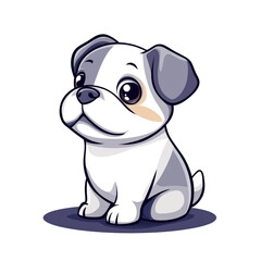 Fototapeta premium Adorable Cartoon Bulldog Puppy