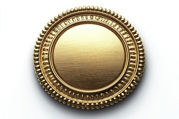 Gold medal award blank circle badge