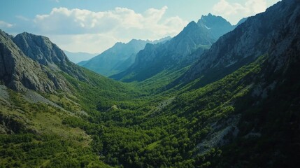 Fototapeta premium Majestic Mountain Valley Scenic View