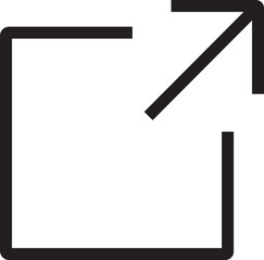 share icon. Share arrow link connection icon black line vector isolated on transparent background. External link web chain open link to attached website. Network sharing sign.