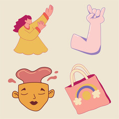 Vector : Woman Stuff Illustration Set Collection - Perfect for Concept Template Design Support Woman