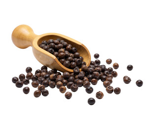 black pepper in a wooden scoop