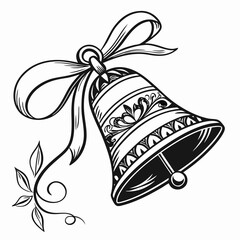 Vintage Christmas Bell Black silhouette