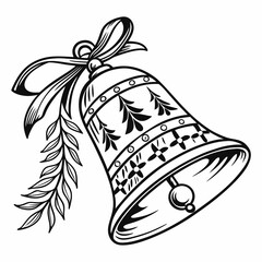 Vintage Christmas Bell Black silhouette