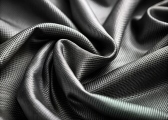 Naklejka premium Black and White Fabric Texture Background - High Resolution Photography, Monochrome Textile, Abstract Fabric Design, Grunge Fabric backdrop