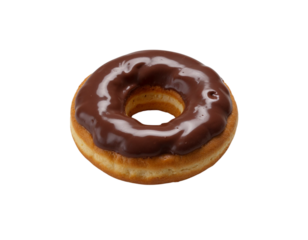 chocolate donut isolated on white
