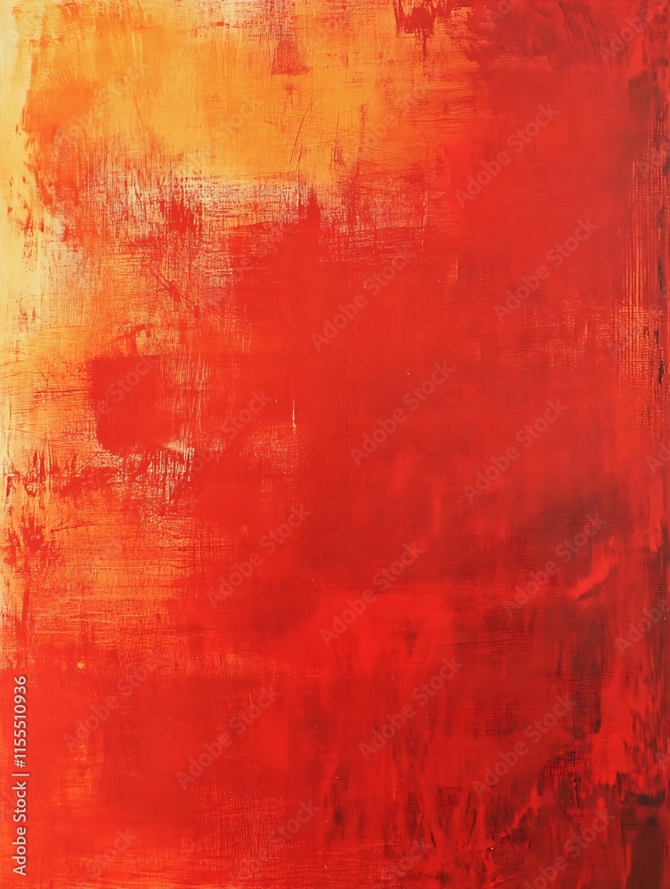 Poster vibrant abstract red and orange textured background with expressive brush strokes : generative ai