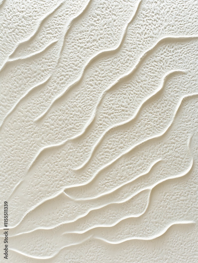 Poster Minimalist White Textured Background with Wavy Line Patterns : Generative AI
