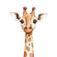 Obraz premium Adorable Giraffe Portrait: A Watercolor-Style Illustration